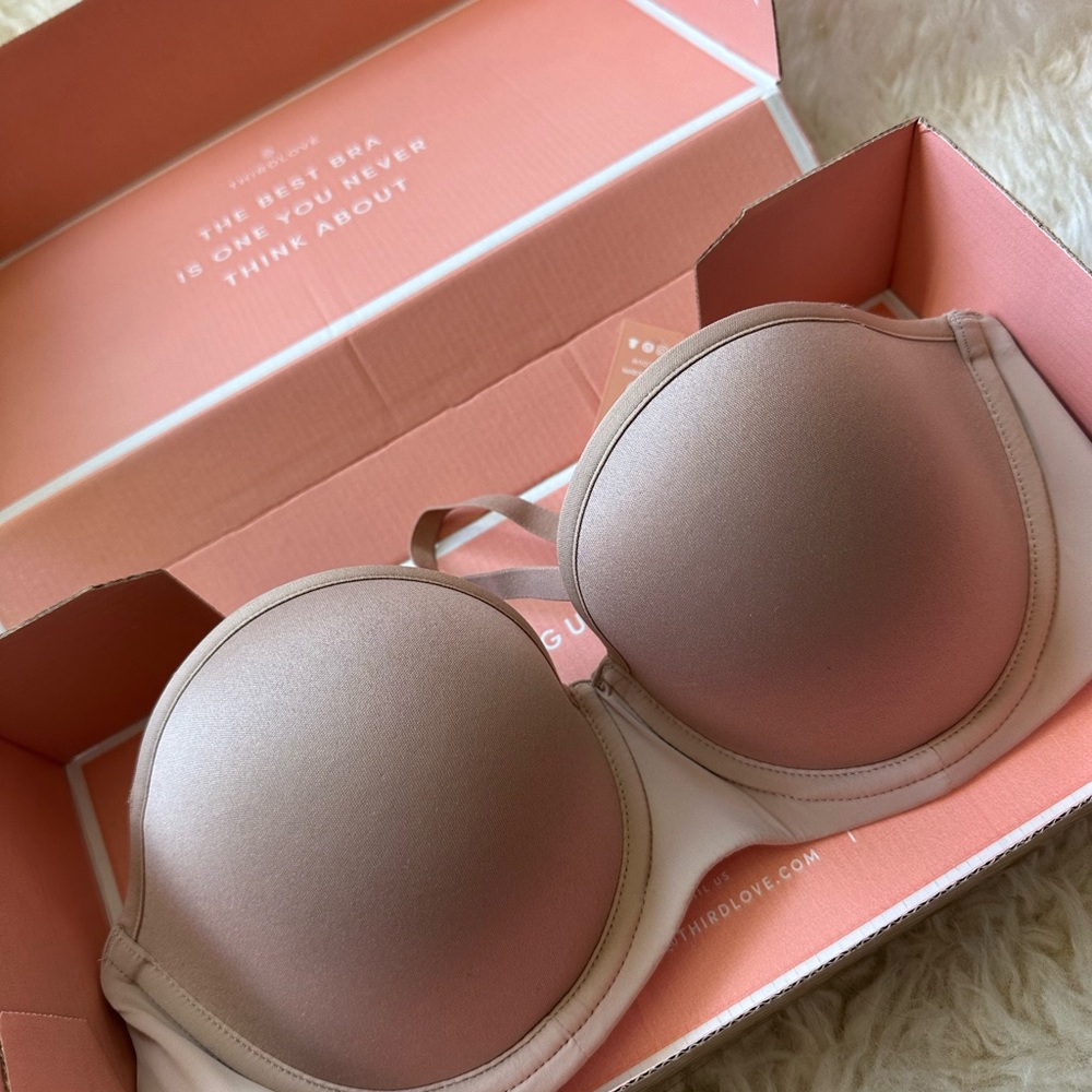ThirdLove Padded Strapless Bra in Blush Pink